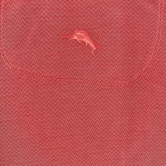 Tommy Bahama Men's 2XL Rose Pink Herringbone Pattern‎ Short Sleeve Polo Shirt - Picture 5 of 5